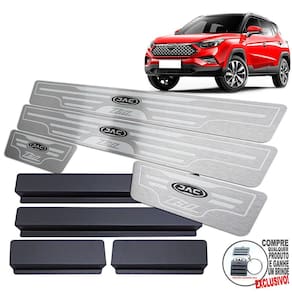 Soleira De Porta Em Aço Inox Jac T60 Prata Baixo Relevo