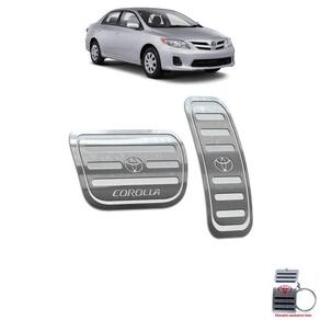 Pedaleiras Automático Em Aço Inox Corolla 2003 A 2013 Prata