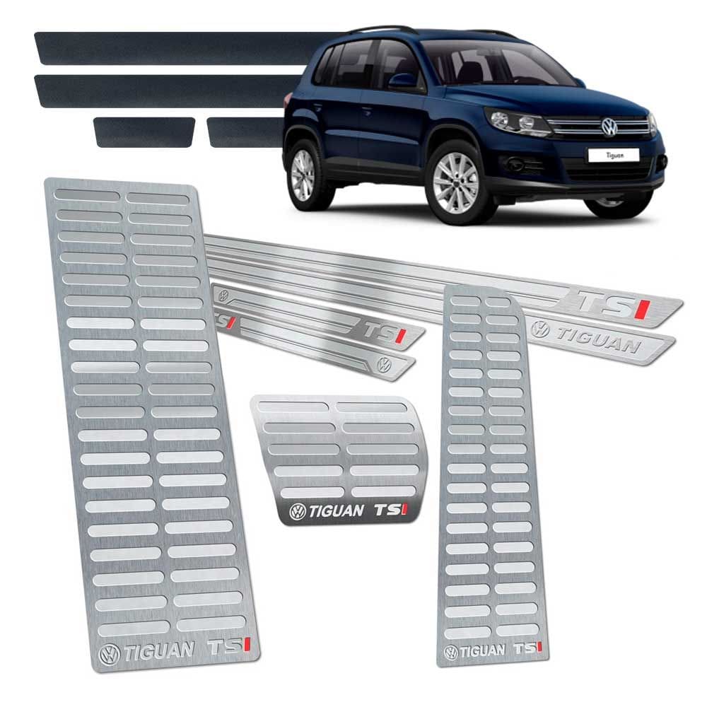 Soleira Pedaleira Descanso Tiguan Tsi 2012/17 I Prata Relevo
