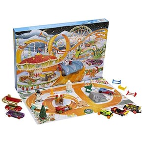 Calendário advento das rodas quentes, 8 hot wheels carros de brinquedo temáticos de férias mais acessórios variados com Playmat, Gift & Toys para cria