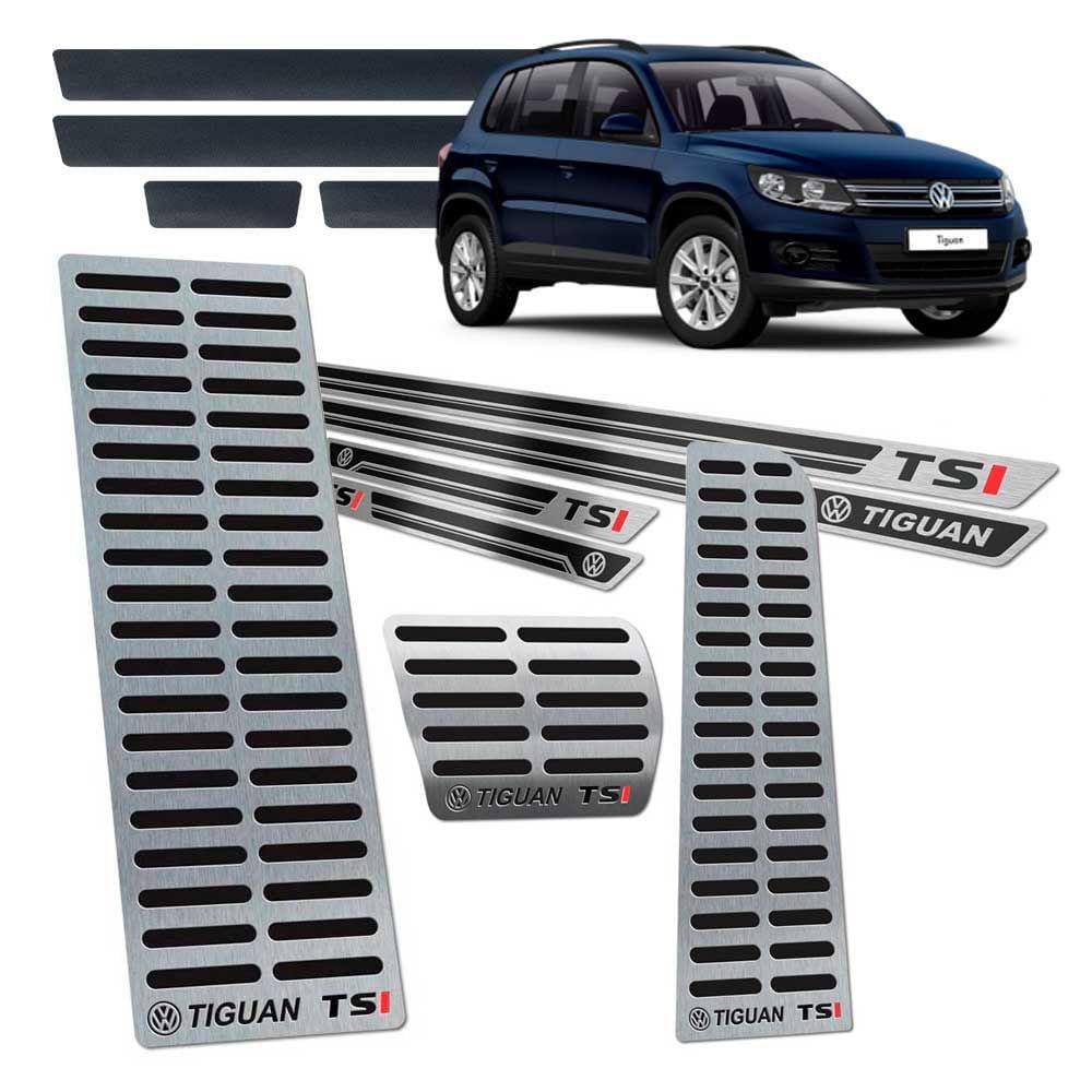 Soleira Pedaleira Descanso Tiguan Tsi 2012/17 I Preto Relevo