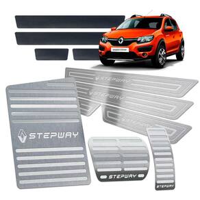 Soleira Pedaleira Descanso Sandero Stepway 2014/19 Aut Prata