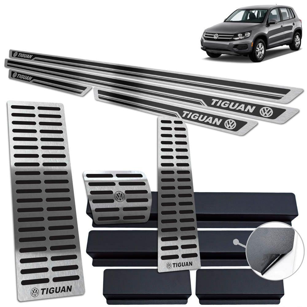 Soleira + Pedaleira + Descanso Tiguan 2012 A 2017 Preto AR