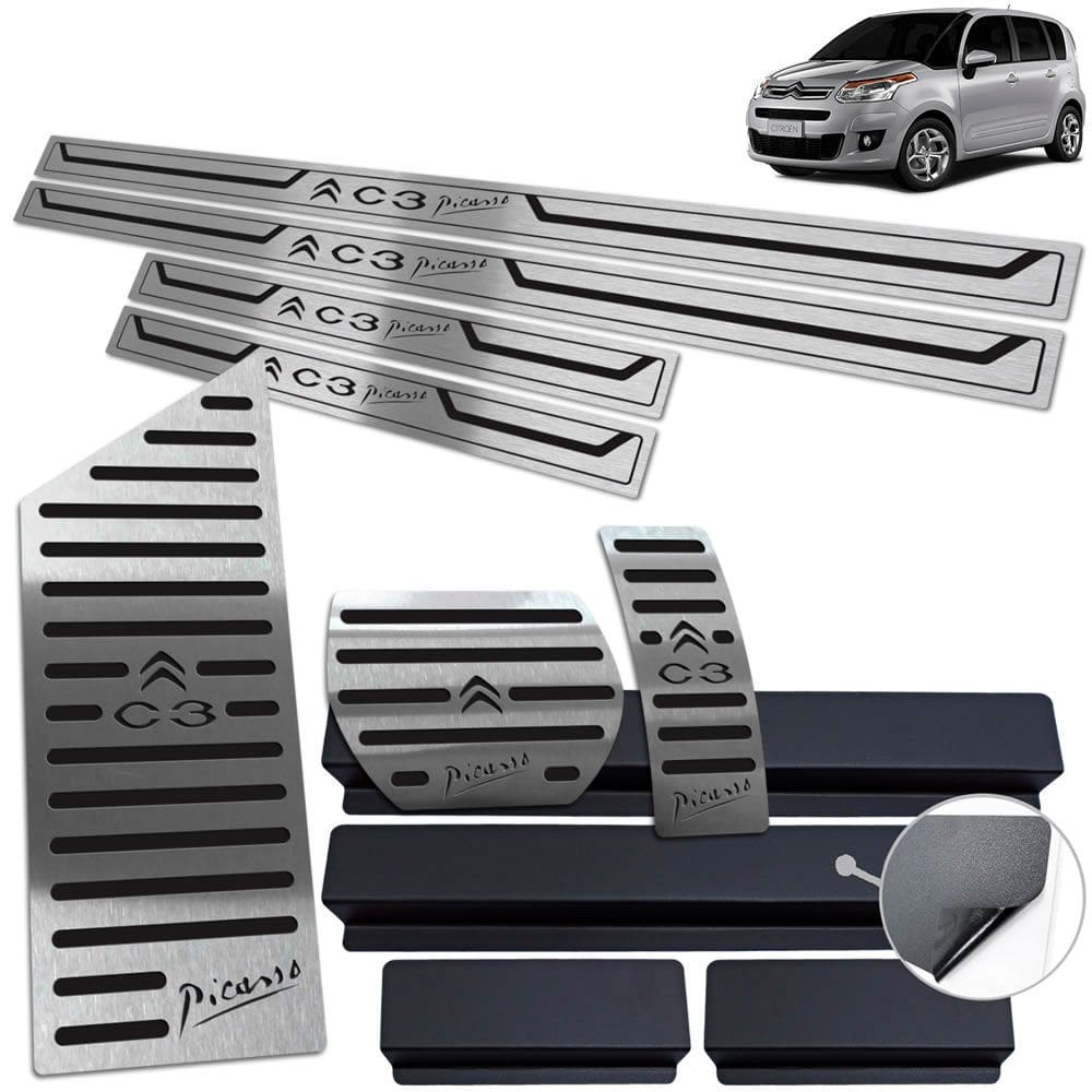 Soleira + Pedaleira Automático + Descanso Citroen C3 Picasso
