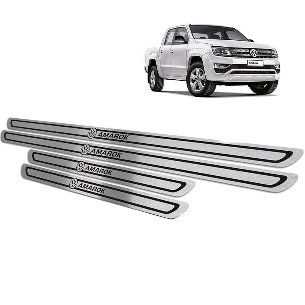 Soleira Em Aço Inox Amarok 2011 a 2019 Preto Baixo Relevo