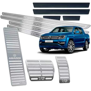 Pedaleiras Descanso Soleiras Amarok V6 2010/2019 Inox Prata