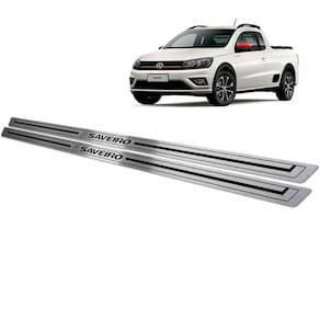 Soleira De Porta Volkswagen Saveiro G7 Aço Inox Preto