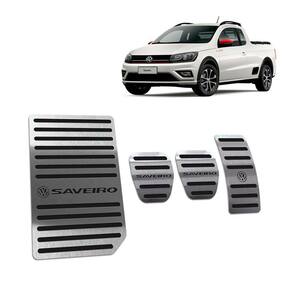 Kit Pedaleira + Descanso Volkswagen Saveiro G7 Preto