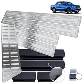 Descanso Soleira Ranger Turbo 2017 2020 Prata Alto Relevo