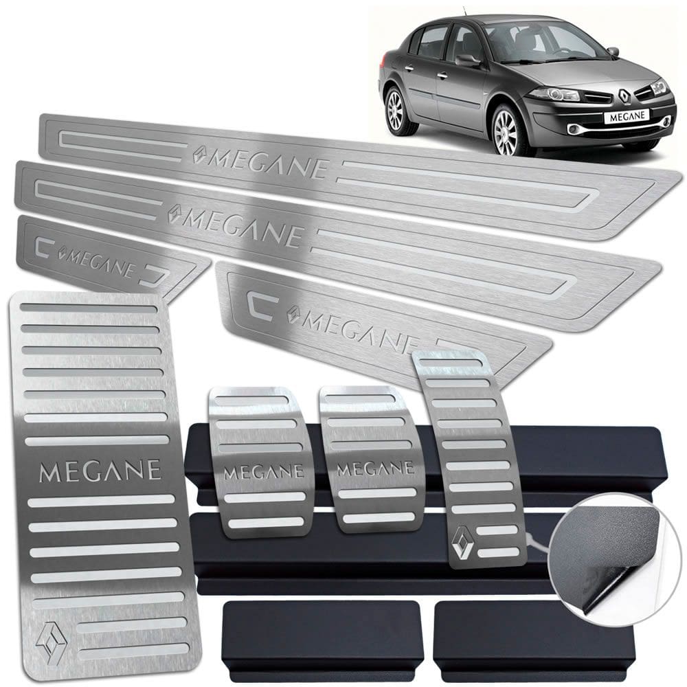 Soleira + Pedaleira + Descanso Megane 2006 Até 2011 Manual
