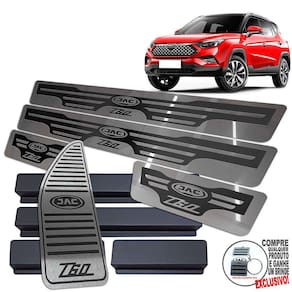 Descanso + Soleira Aço Inox Jac T60 Preto Alto Relevo
