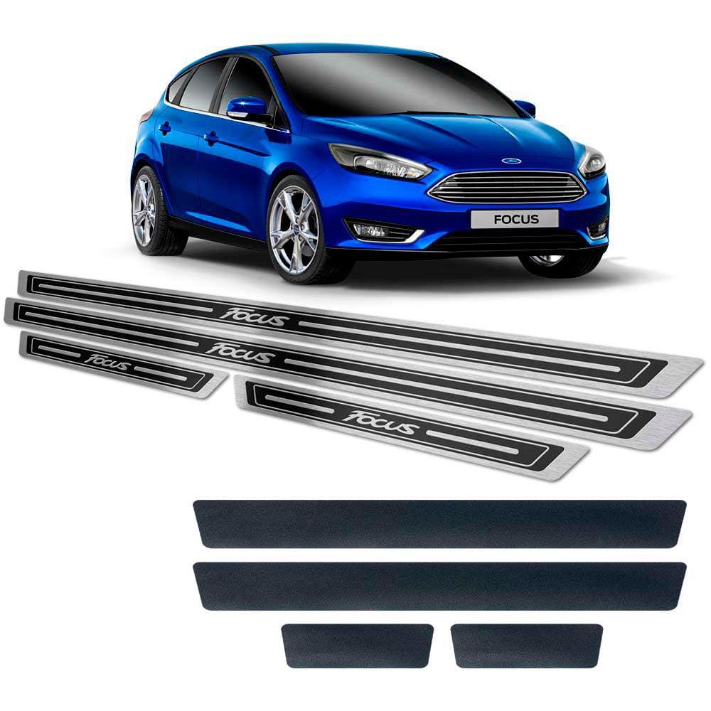 Soleira Focus 2014/2018 Preto Alto Relevo + Vinil
