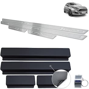 Soleira New Fiesta Titanium 2014 A 2019 Prata Alto Relevo