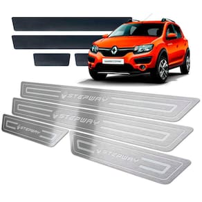 Soleira Com Vinil Sandero Stepway 2014/2019 Prata
