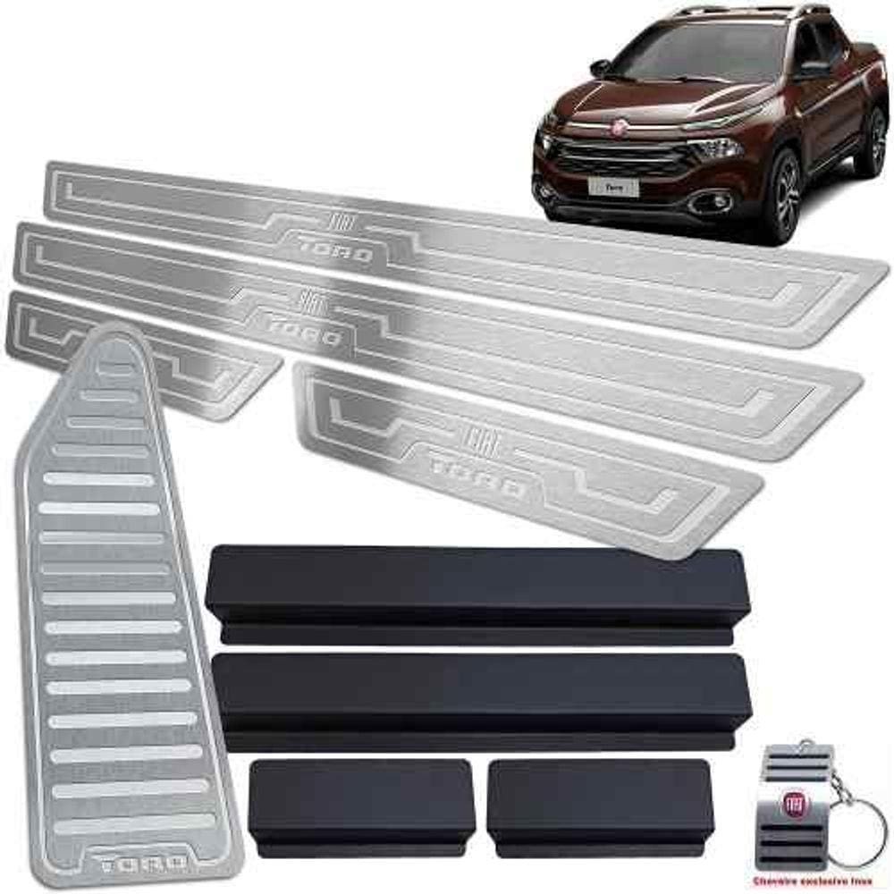 Soleira Vinil Descanso Fiat Toro 2016 2021 Prata Baixo Relev