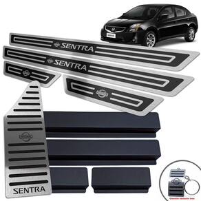 Soleira Vinil + Descanso Sentra 2008/2013 Preto Alto Relevo