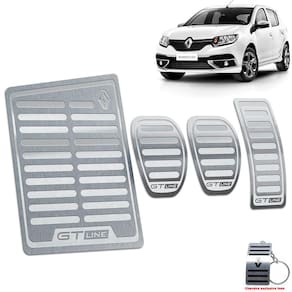 Descanso + Pedaleiras Sandero Gt Line 2014 a 2022 Prata