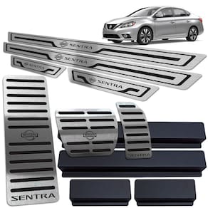 Kit Descanso Pedaleira Soleira Sentra 2017 A 2020 Preto BR
