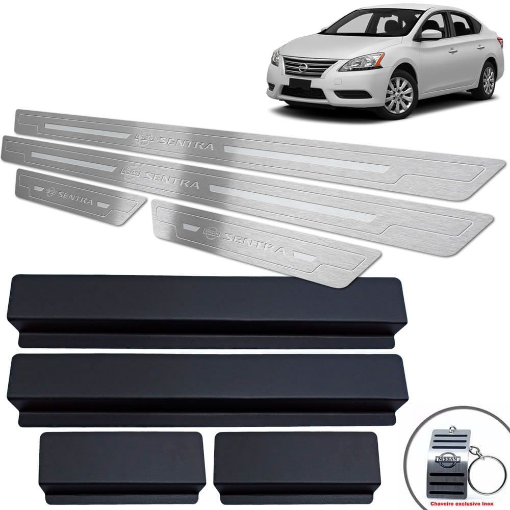 Soleiras Nissan Sentra 2014/2016 Prata Baixo Relevo