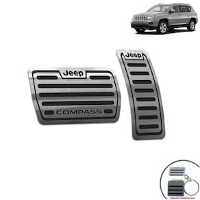 Pedaleira Automático Aço Inox Jeep Compass 2012 A 2015 Preto