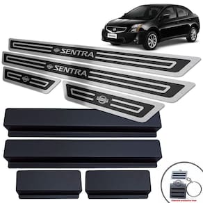 Soleira + Vinil Nissan Sentra 2008/2013 Preto Alto Relevo