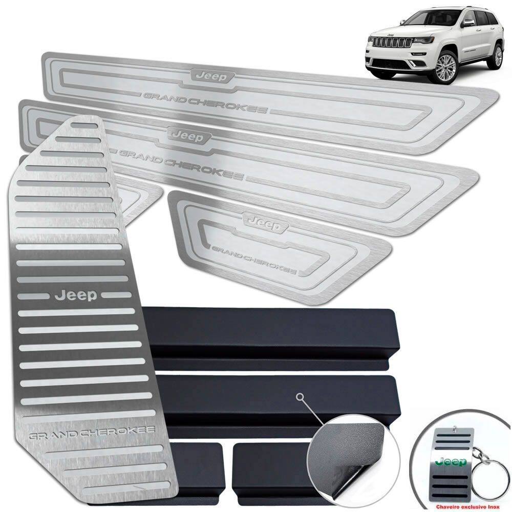 Descanso Soleira Grand Cherokee 2013 2018 Prata Alto Relevo