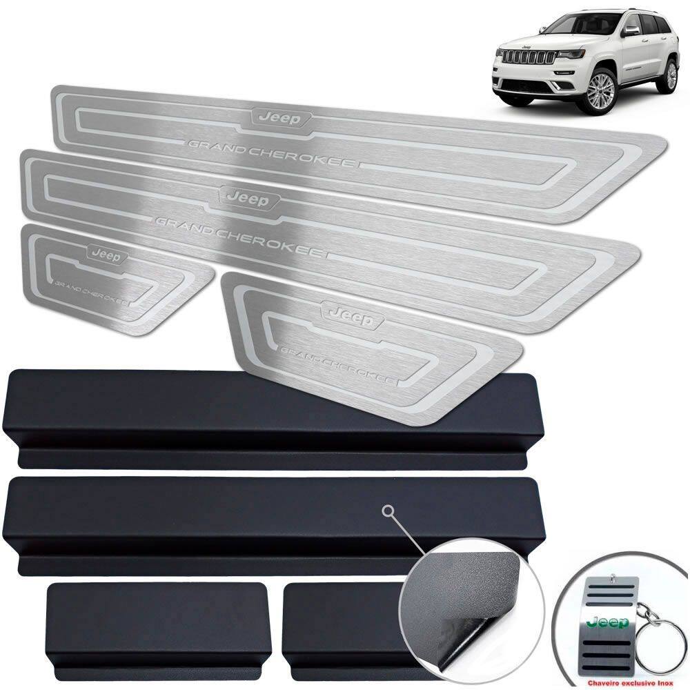 Soleira Jeep Grand Cherokee 2013 a 2018 Prata Baixo Relevo