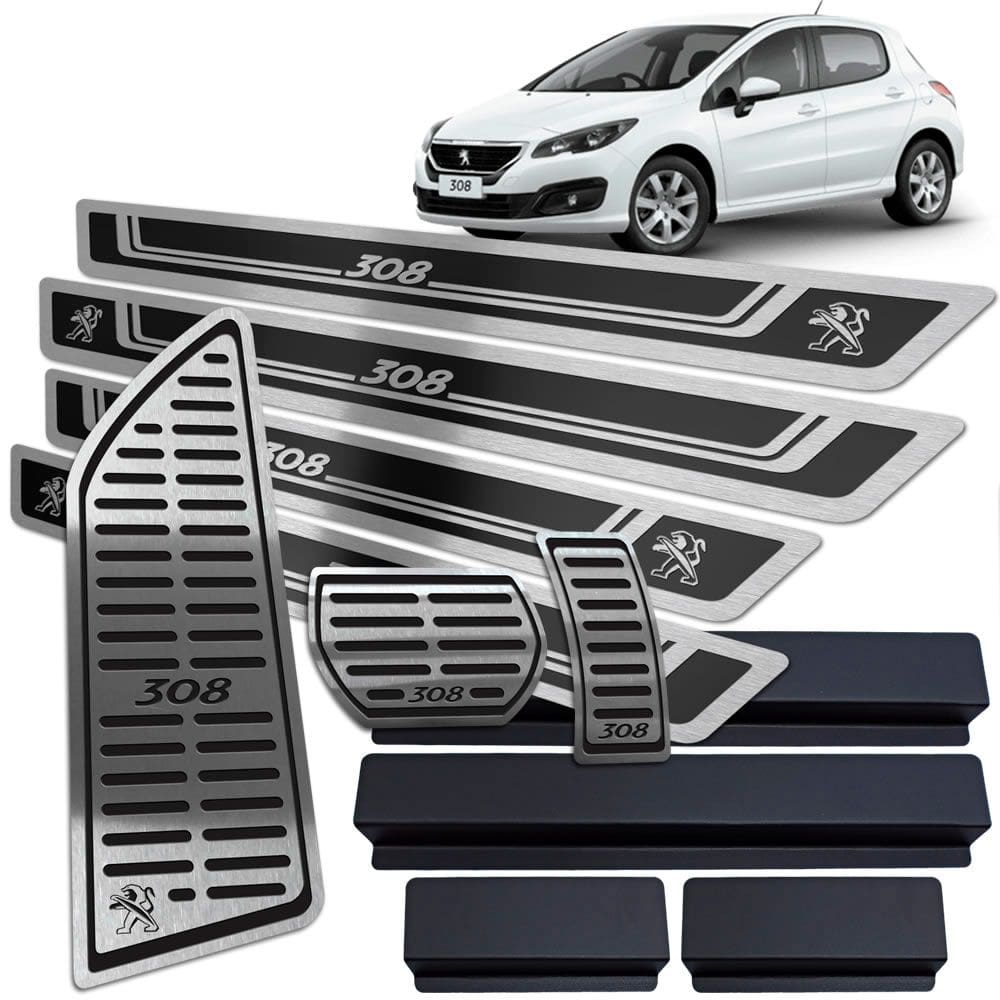 Soleira Pedaleira Descanso Peugeot 308 11/2019 Auto Preto AR