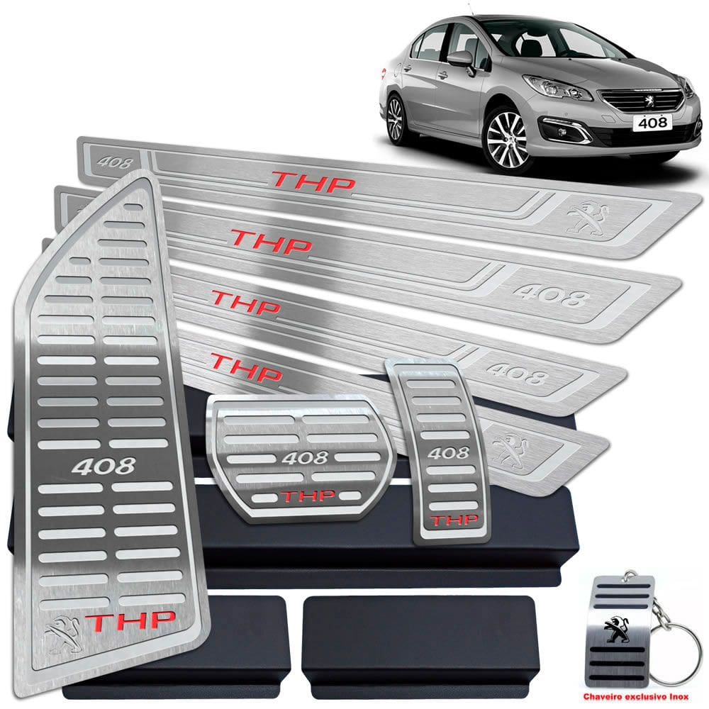 Soleira Pedaleira Descanso Peugeot 408 THP 12/19 Prata BR