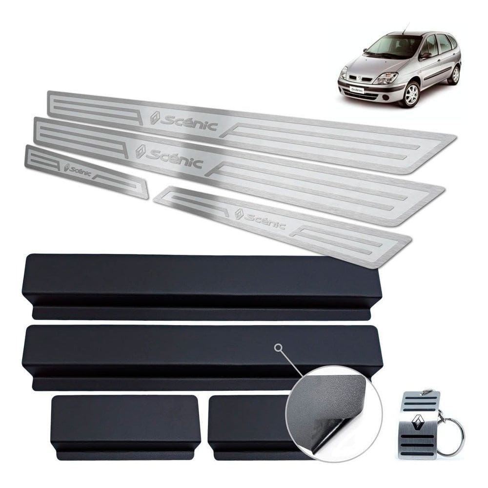 Soleiras Renault Scenic 2001 A 2011 Prata Alto Relevo