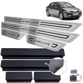 Soleiras Renault Megane 2006 A 2011 Preto Baixo Relevo