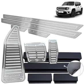 Pedaleira Soleira Descanso Prata Jeep Renegade Longitude