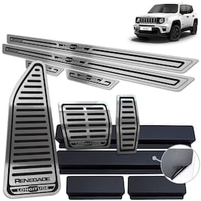 Pedaleira Soleira Descanso Preto Jeep Renegade Longitude