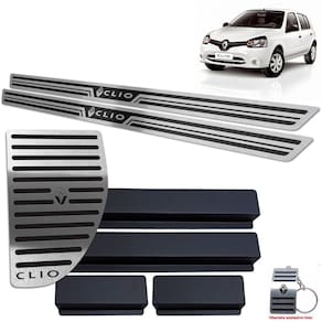 Soleiras + Descanso Renault Clio 2013/2019 Preto AR 2 portas