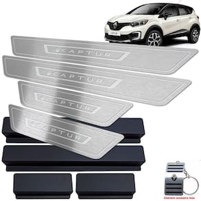 Soleira Em Aço Inox Captur 2017/2020 Prata Baixo Relevo