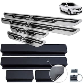 Soleira Em Inox Renault Logan 2020 Preto Alto Relevo