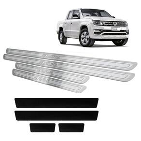 Soleira Amarok 2011 a 2019 Prata Alto Relevo + Vinil
