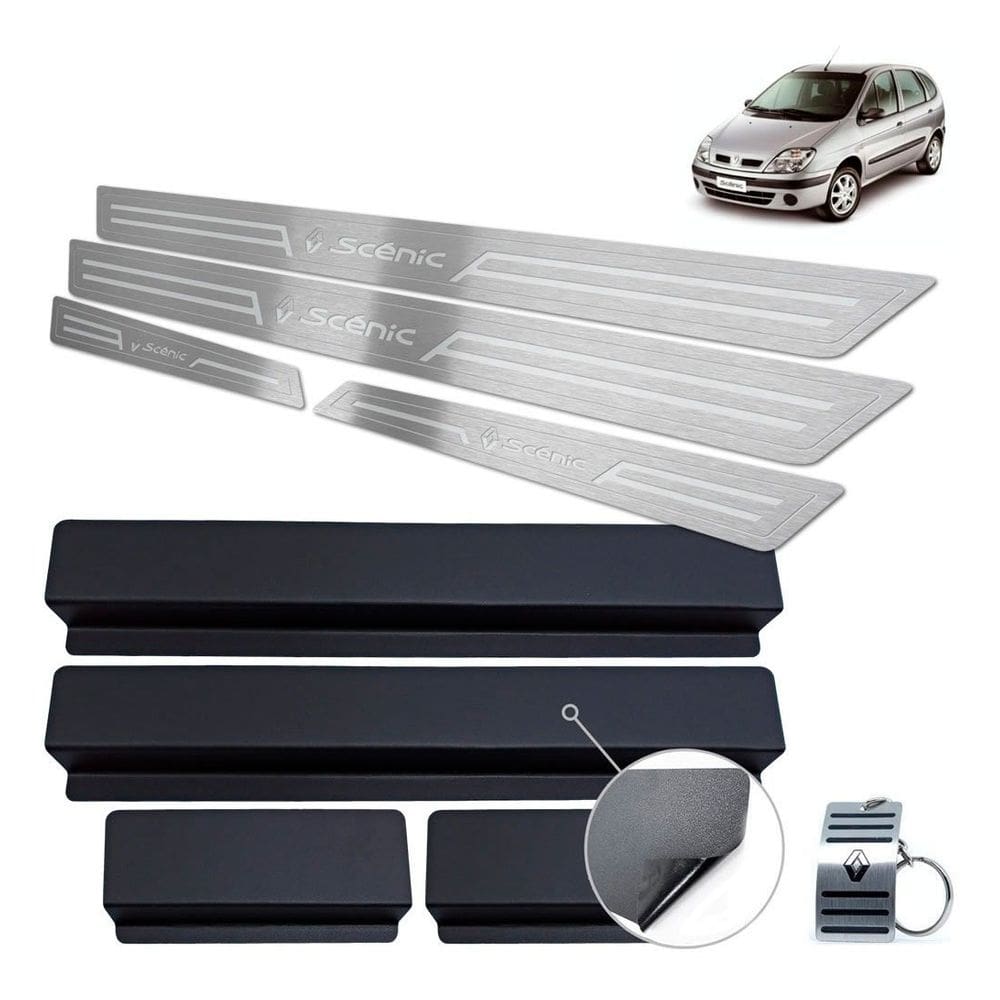 Soleiras Renault Scenic 2001 A 2011 Prata Baixo Relevo