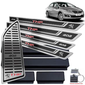 Soleira + Descanso Peugeot 408 THP 2012/2019 Preto AR