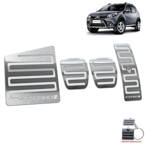 Descanso + Pedaleiras Sandero Stepway 2008/2013 Prata