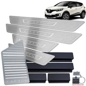 Soleira Com Descanso Captur 2017/2020 Prata Baixo Relevo