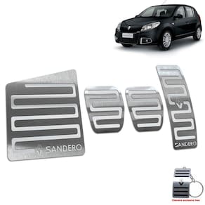 Descanso + Pedaleiras Renault Sandero 2008 A 2013 Prata