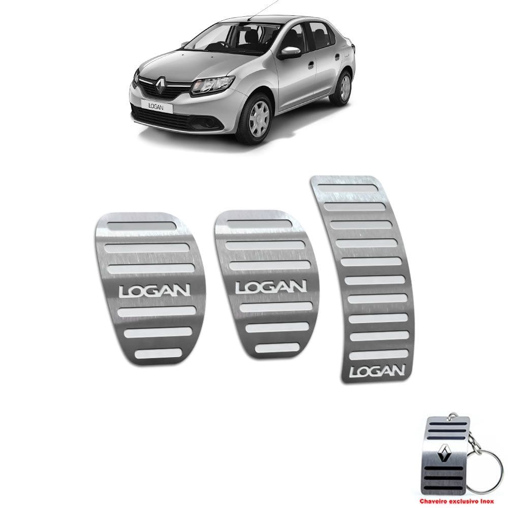 Pedaleiras Renault Logan 2014 A 2019 Prata Manual