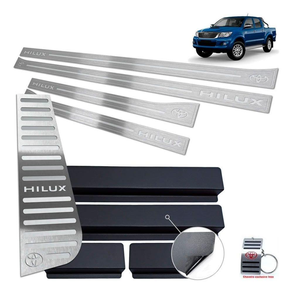 Soleira Vinil Descanso Hilux 2006 A 2012 Prata Baixo Relevo