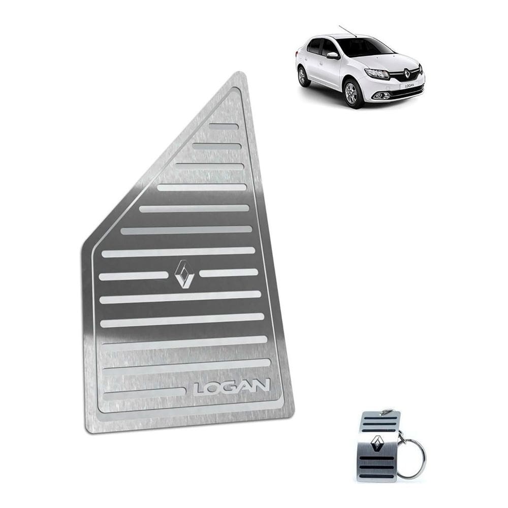 Descanso de Pé Renault Em Aço Inox Logan 2020 Prata