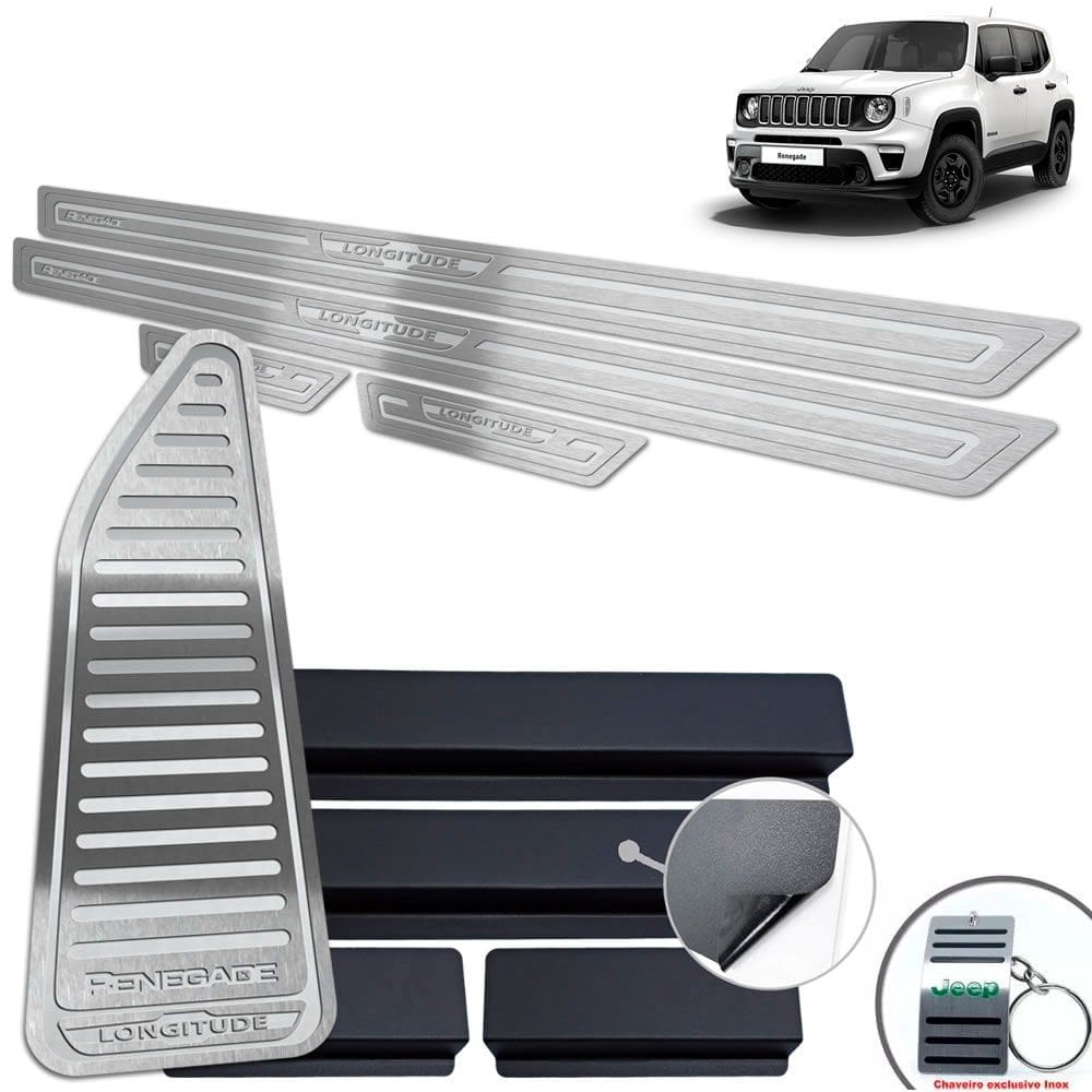Descanso Soleira Jeep Renegade Longitude Prata Baixo Relevo