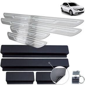Soleira Em Inox Renault Logan 2020 Prata Alto Relevo