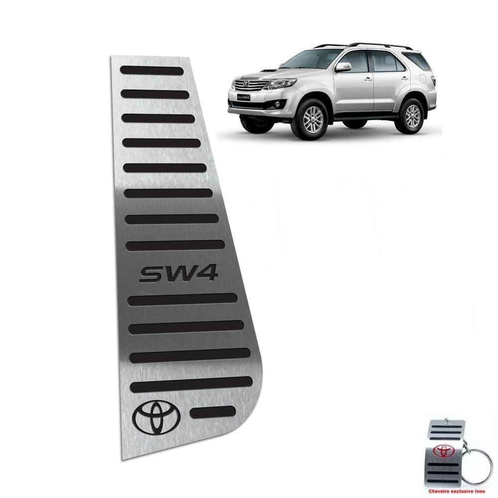 Descanso De Pé Em Aço Inox Hilux Sw4 2012 A 2015 Preto
