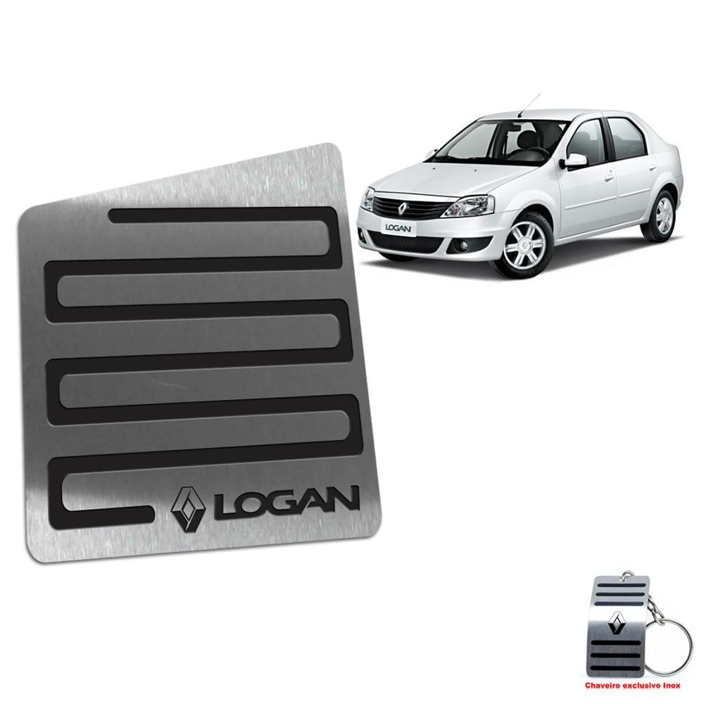 Descanso de Pé Renault Em Aço Inox Logan 2011 A 2013 Preto