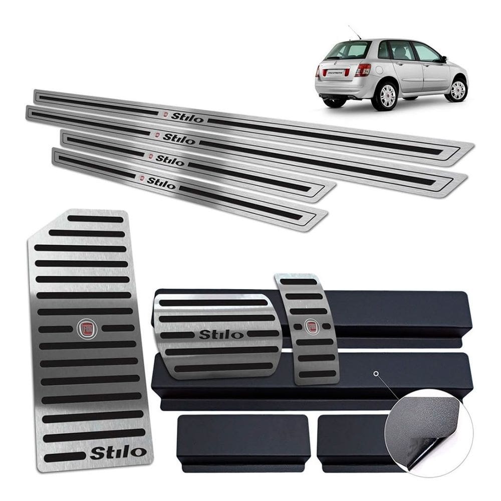 Descanso Pedaleira Soleira Stilo 2003 A 2011 Auto Preto BR